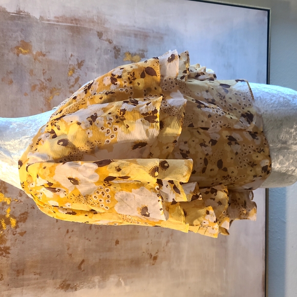 Joie Yellow Ruffled Crop Blouse - Picture 8 of 13